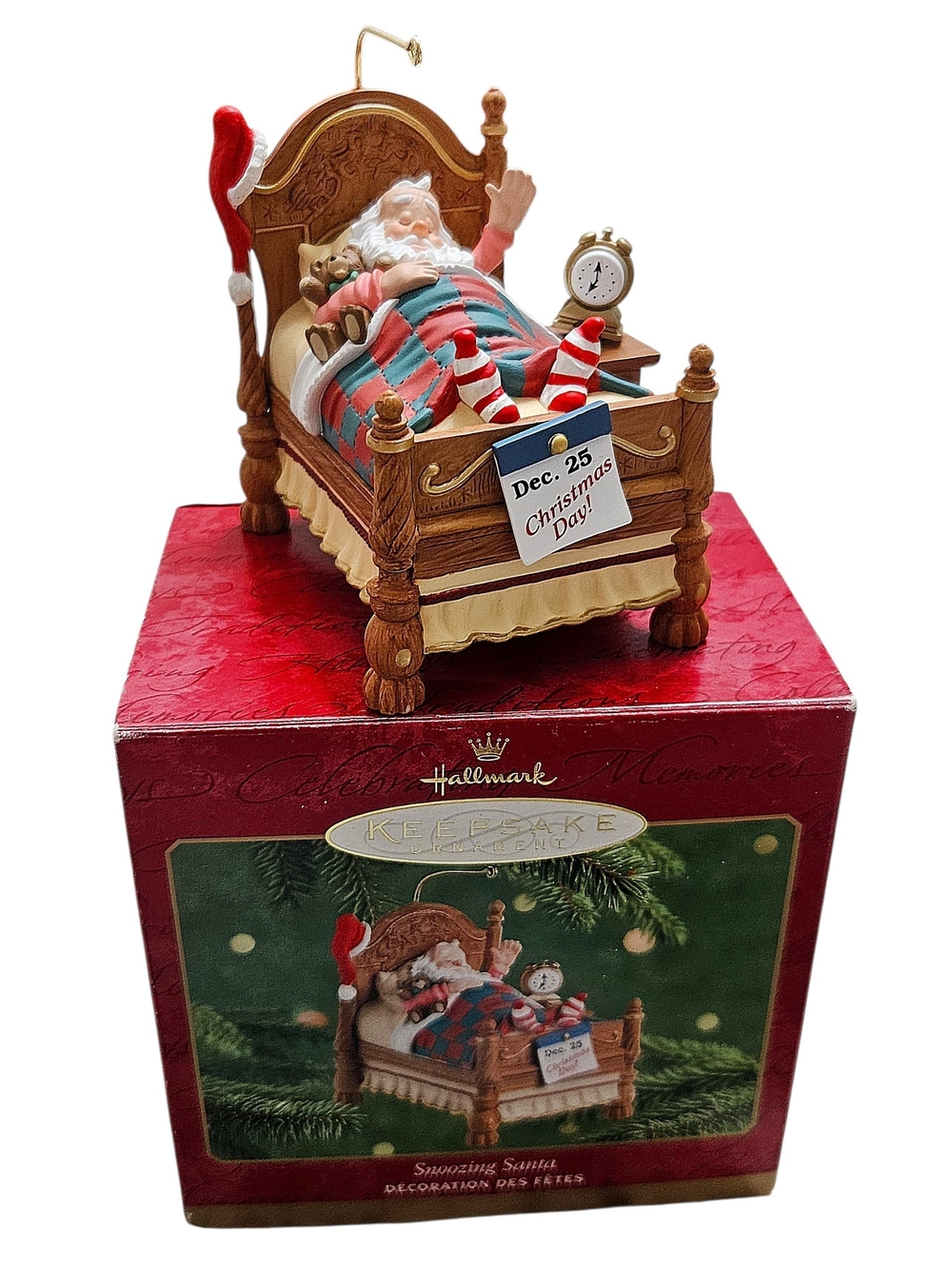 Vintage 2001 Hallmark Keepsake Ornament Santa with Wind-Up Action